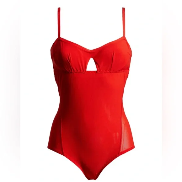 NWTFree People We Are HAH Under the Wire Bodysuit in Blood Orange (red) - Picture 2 of 10